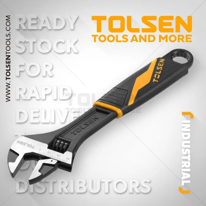 TOLSEN 15308 6" Adjustable Wrench Selai Wrench ( 150mm, 6 inch ) Industrial GRIPro Series